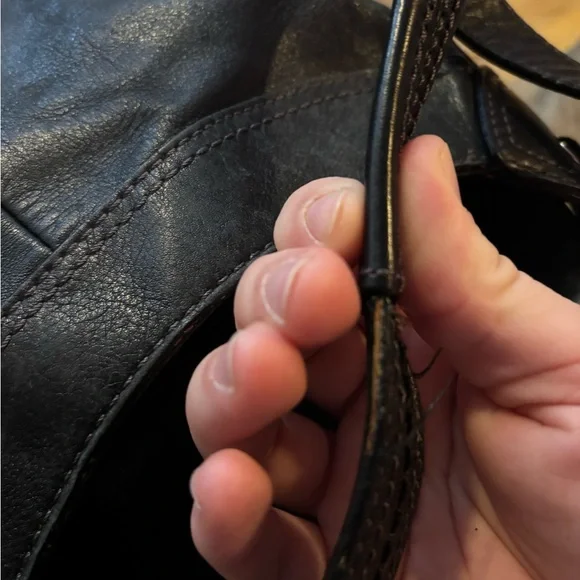 Coach Black Leather Hobo with Silver Hardware - Picture 4 of 13